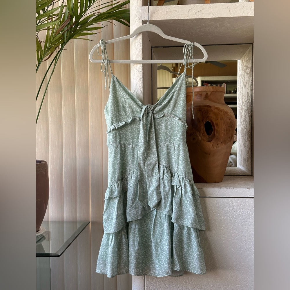 Storia Mini Dress Coquette Fairycore Cottagecore Tiered Floral | Mint